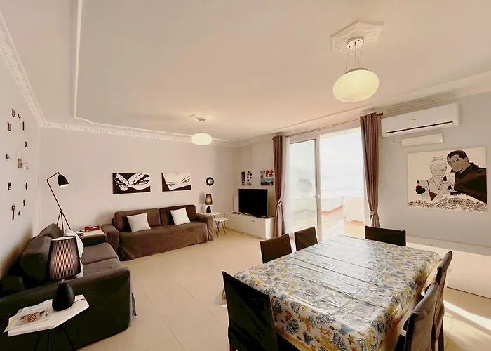 Sky & Sea Beachfront With Panoramic Terrace Apartment Vlorë